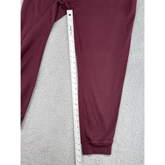 VTG J Crew Sweatpants Joggers Men Large Oarsmen Burgundy Fleece Activewear - Picture 3 of 12